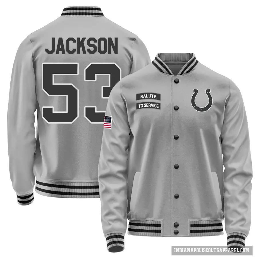 Men's ＃53 Edwin Jackson Indianapolis Colts Gray Salute to Service Performance Jacket